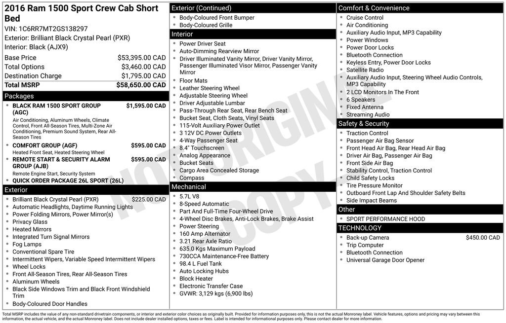 Used 2016 RAM 1500 Sport w/ Black Ram 1500 Sport Group AWD/4WD image 4