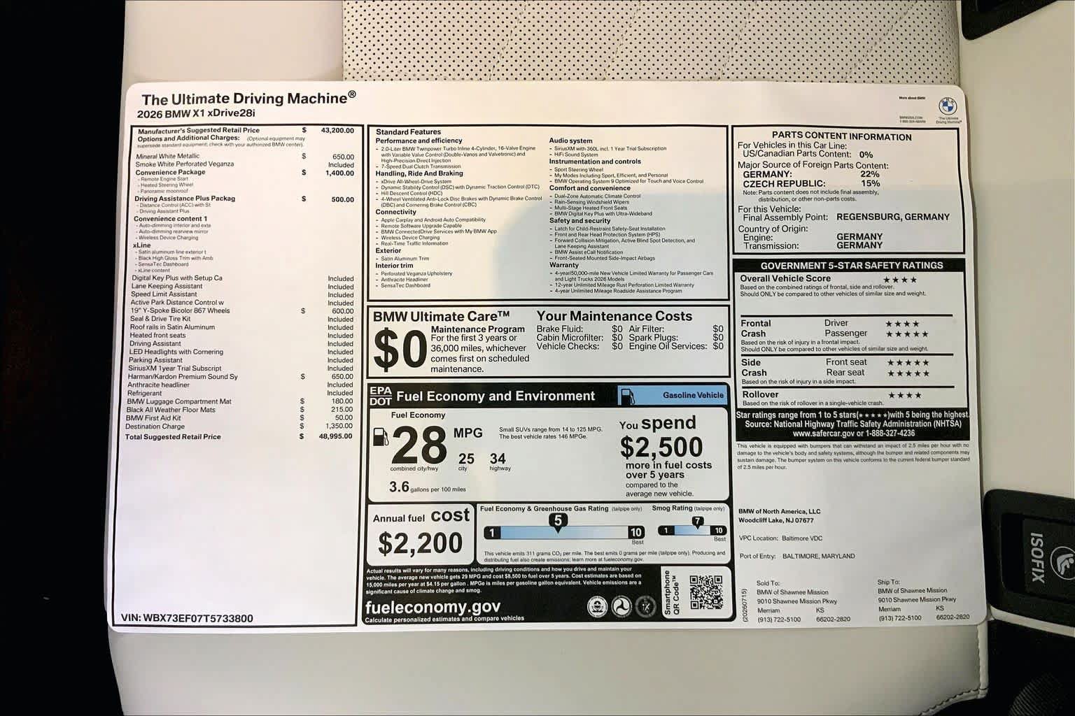 New 2026 BMW X1 xDrive28i w/ Convenience Package AWD/4WD image 22