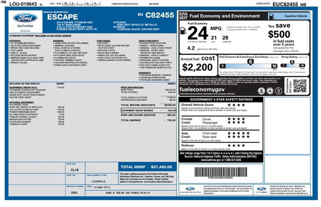 Used 2014 Ford Escape Titanium w/ Equipment Group 401A AWD/4WD image 4
