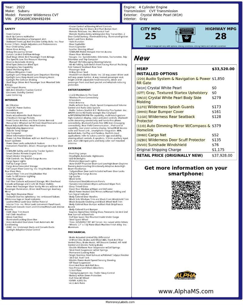 Used 2022 Subaru Forester Wilderness AWD/4WD image 3