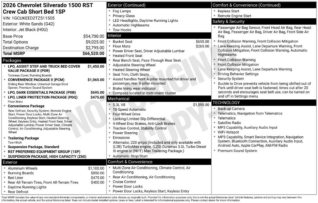 New 2026 Chevrolet Silverado 1500 RST AWD/4WD image 4