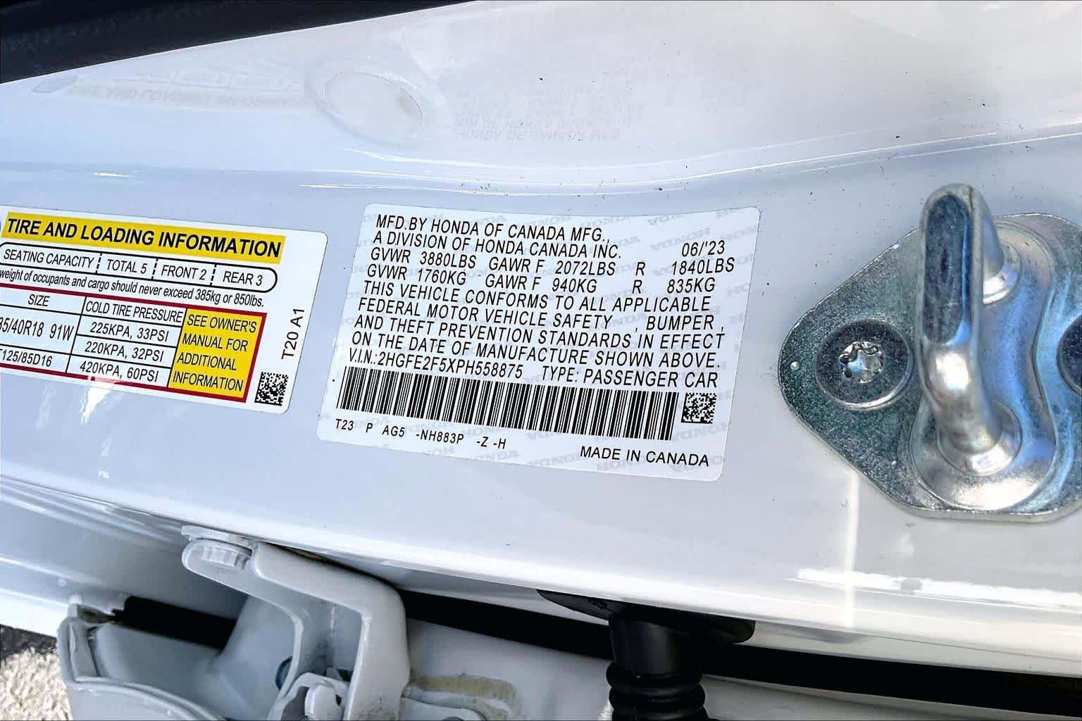 Certified 2023 Honda Civic Sport image 36