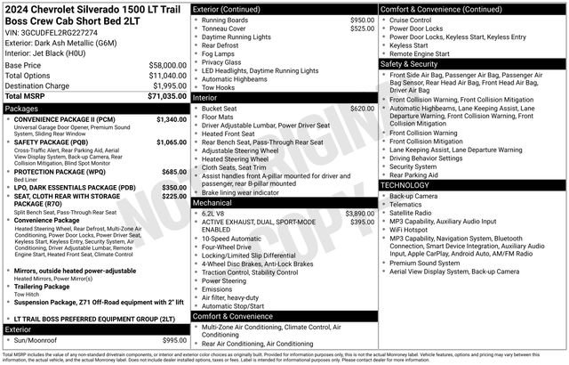 Certified 2024 Chevrolet Silverado 1500 LT Trail Boss w/ Convenience Package II AWD/4WD image 6