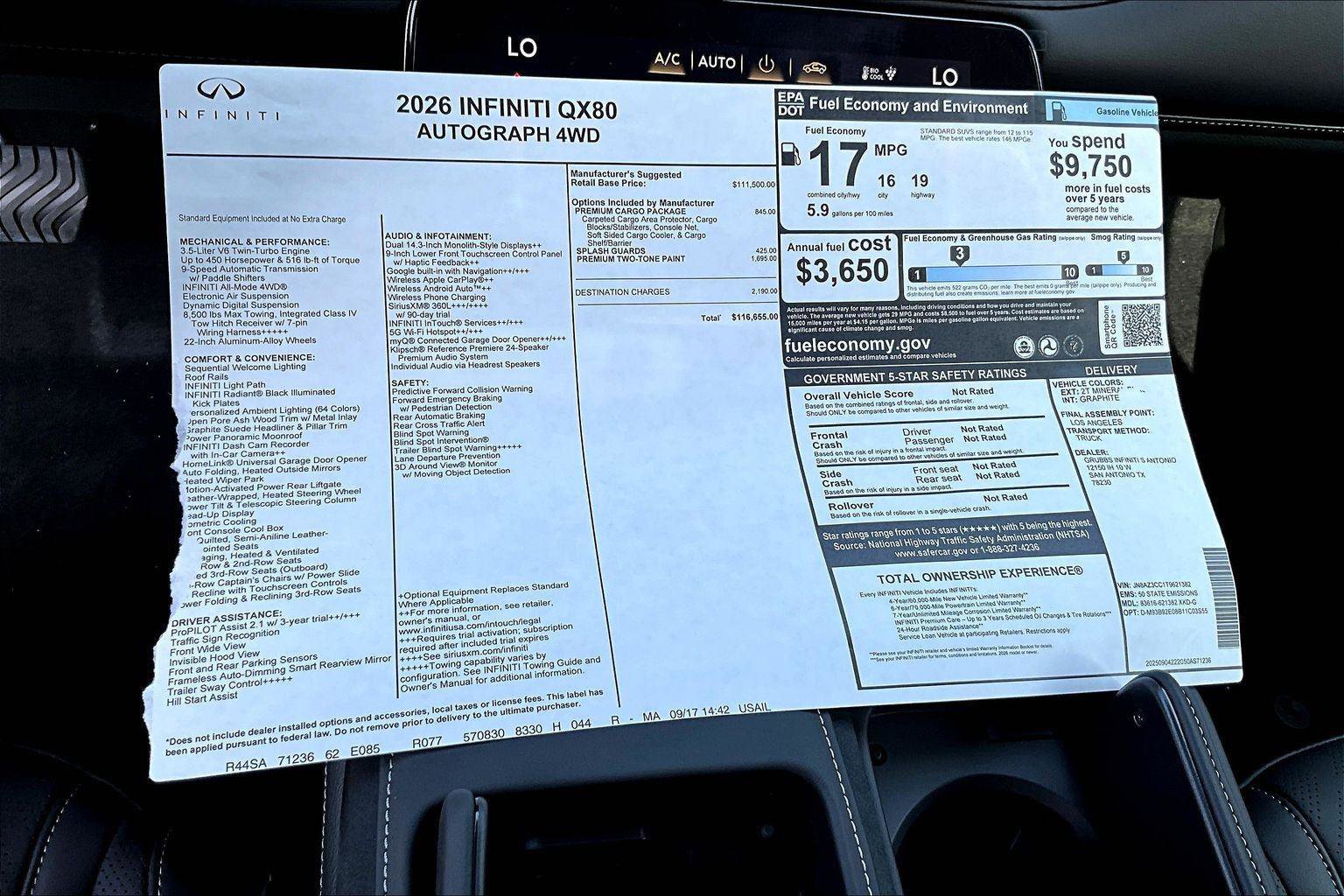 New 2026 INFINITI QX80 Autograph image 20