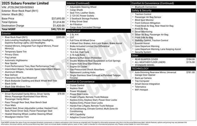 Certified 2025 Subaru Forester Limited AWD/4WD image 5