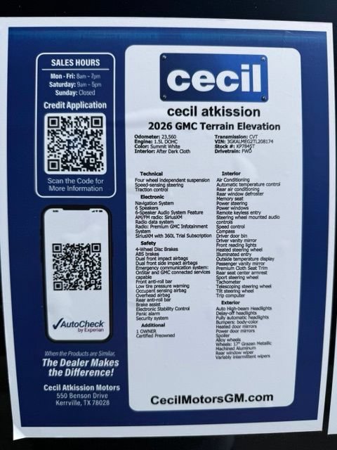 Certified 2026 GMC Terrain Elevation FWD image 11