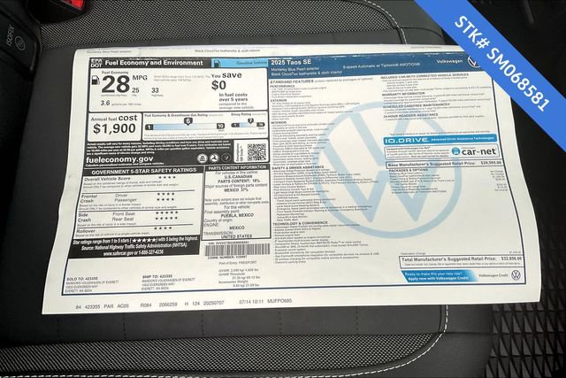 New 2025 Volkswagen Taos SE image 5