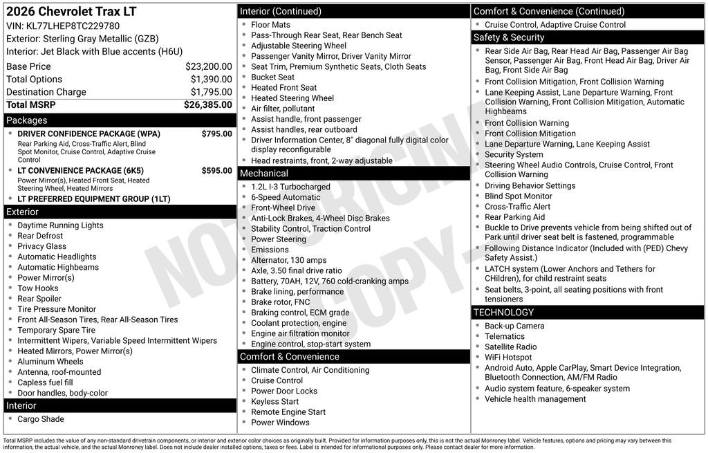 New 2026 Chevrolet Trax LT w/ Driver Confidence Package FWD image 32