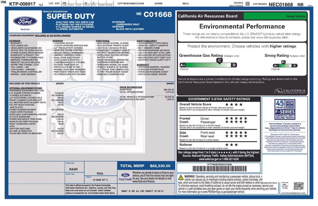 Used 2022 Ford F250 Platinum w/ FX4 Off-Road Package AWD/4WD image 13