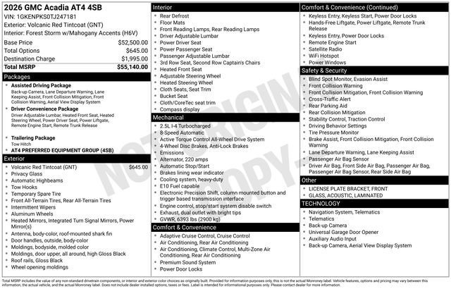New 2026 GMC Acadia AT4 AWD/4WD image 19