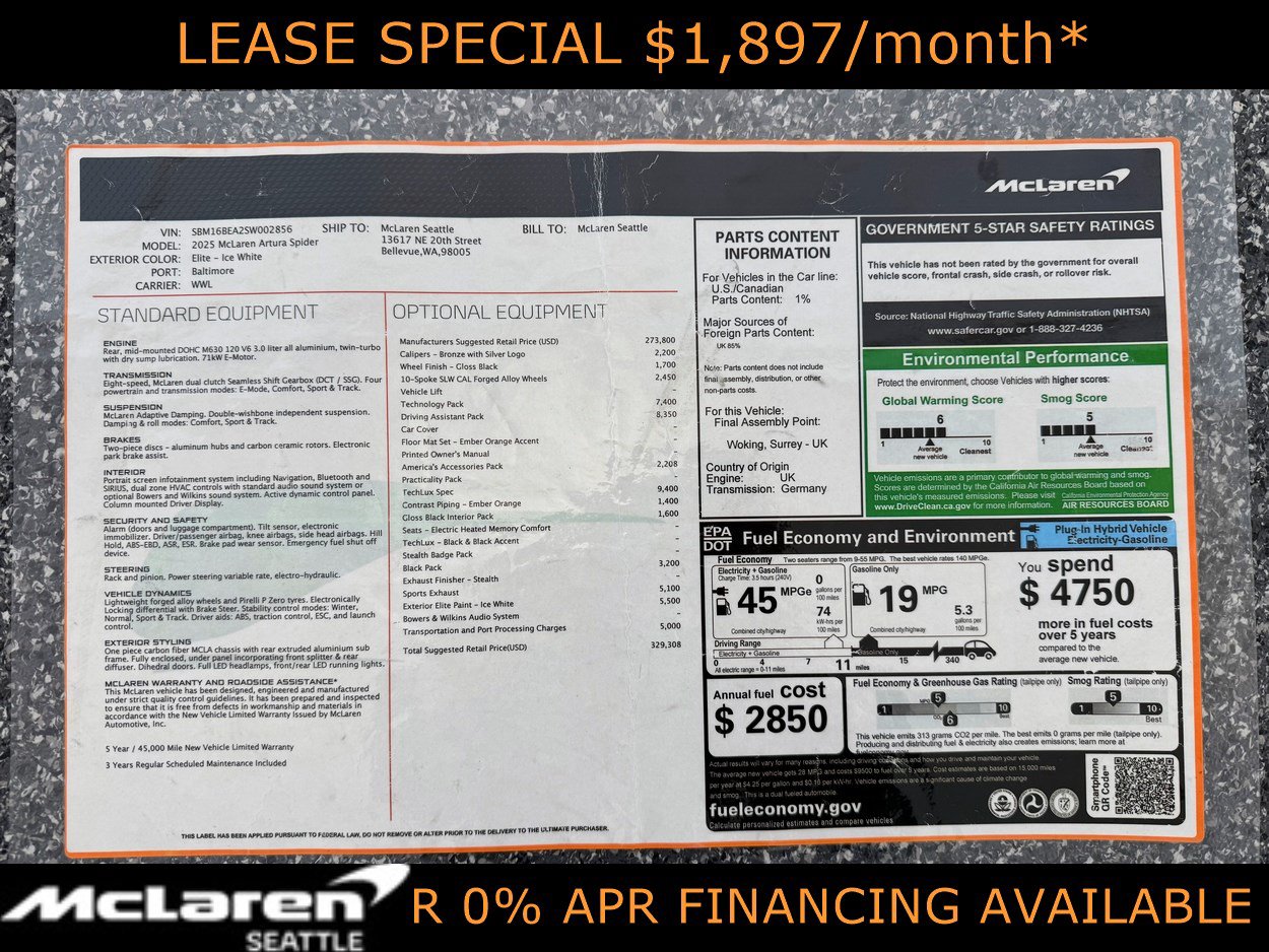 Used 2025 McLaren Artura Spider RWD image 51