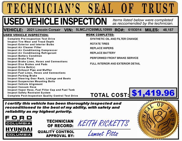 Used 2021 Lincoln Corsair Standard image 2