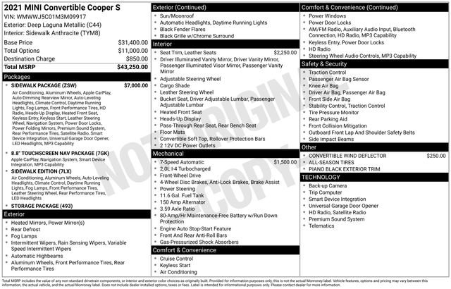 Used 2021 MINI Cooper S w/ Sidewalk Package FWD image 2