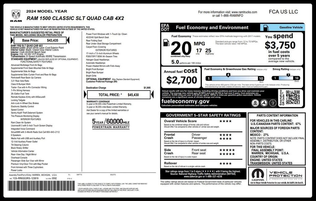 Certified 2024 RAM 1500 Classic SLT
