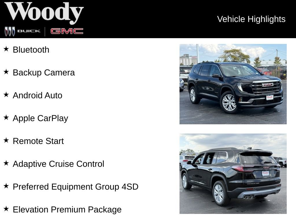 New 2026 GMC Acadia Elevation w/ Elevation Premium Package AWD/4WD image 3