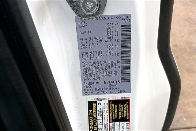 Certified 2024 Nissan Frontier SV w/ SV Convenience Package image 13