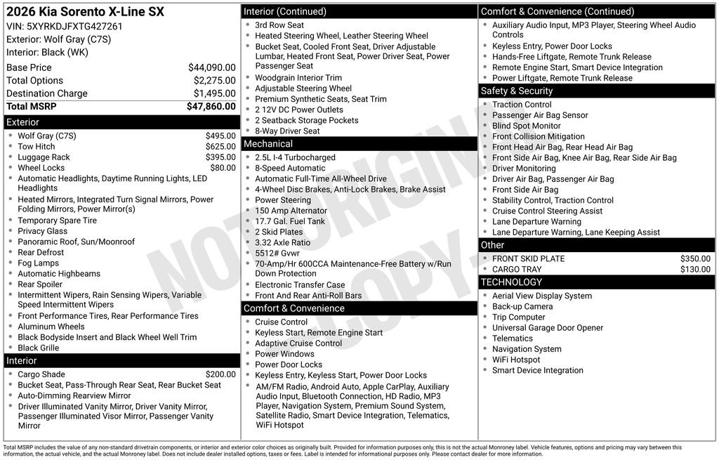 New 2026 Kia Sorento SX image 2
