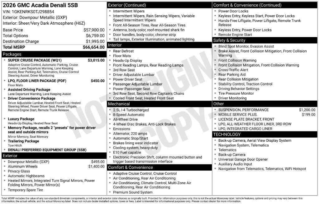 Certified 2026 GMC Acadia Denali w/ Super Cruise Package AWD/4WD image 36