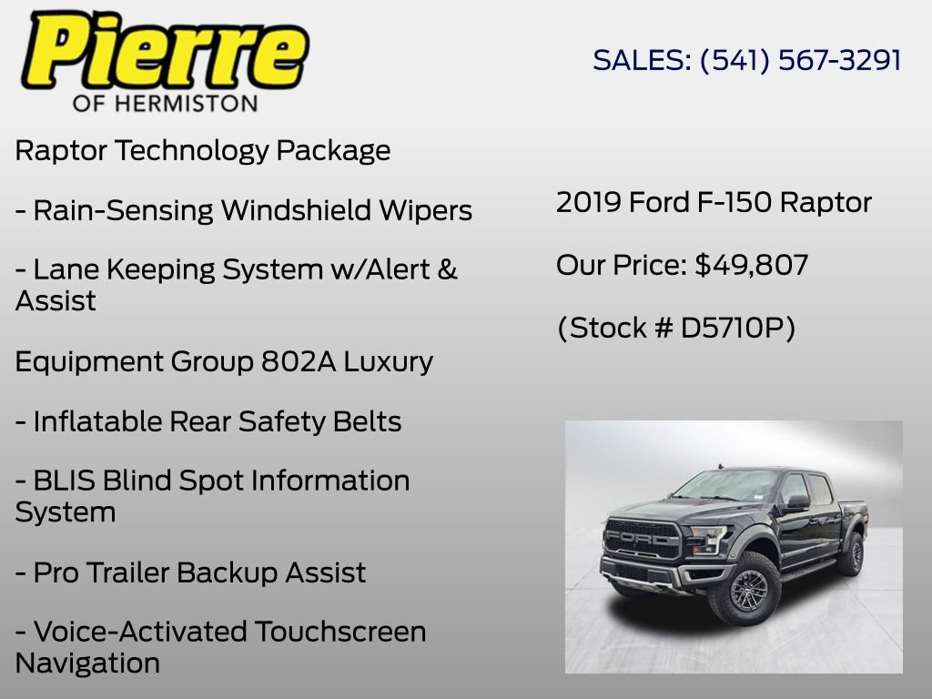 Used 2019 Ford F150 Raptor w/ Equipment Group 802A Luxury image 10