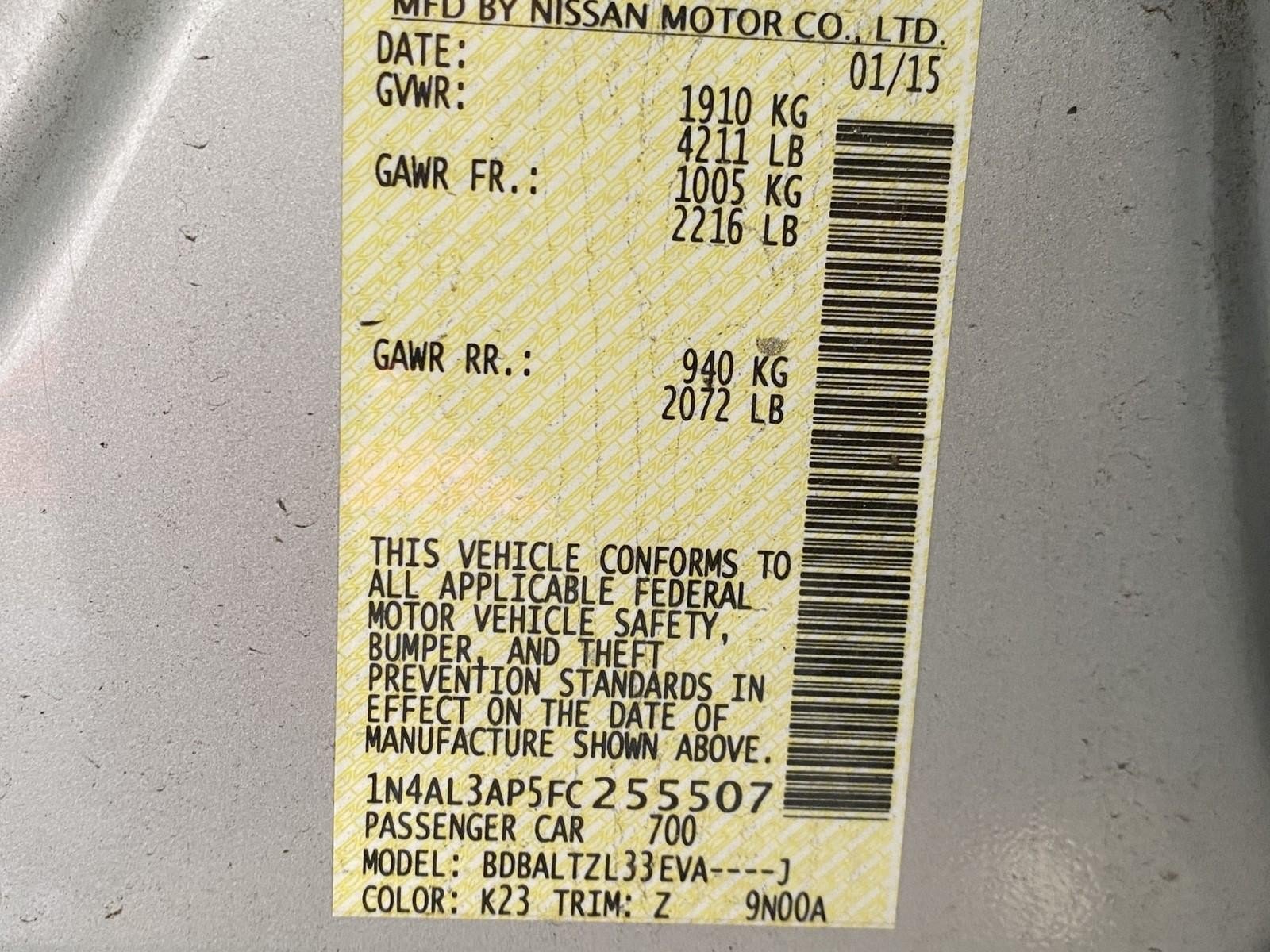 Used 2015 Nissan Altima 2.5 SL w/ Technology Package FWD image 29