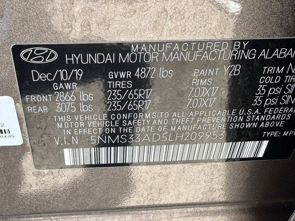 Used 2020 Hyundai Santa Fe SEL FWD image 40