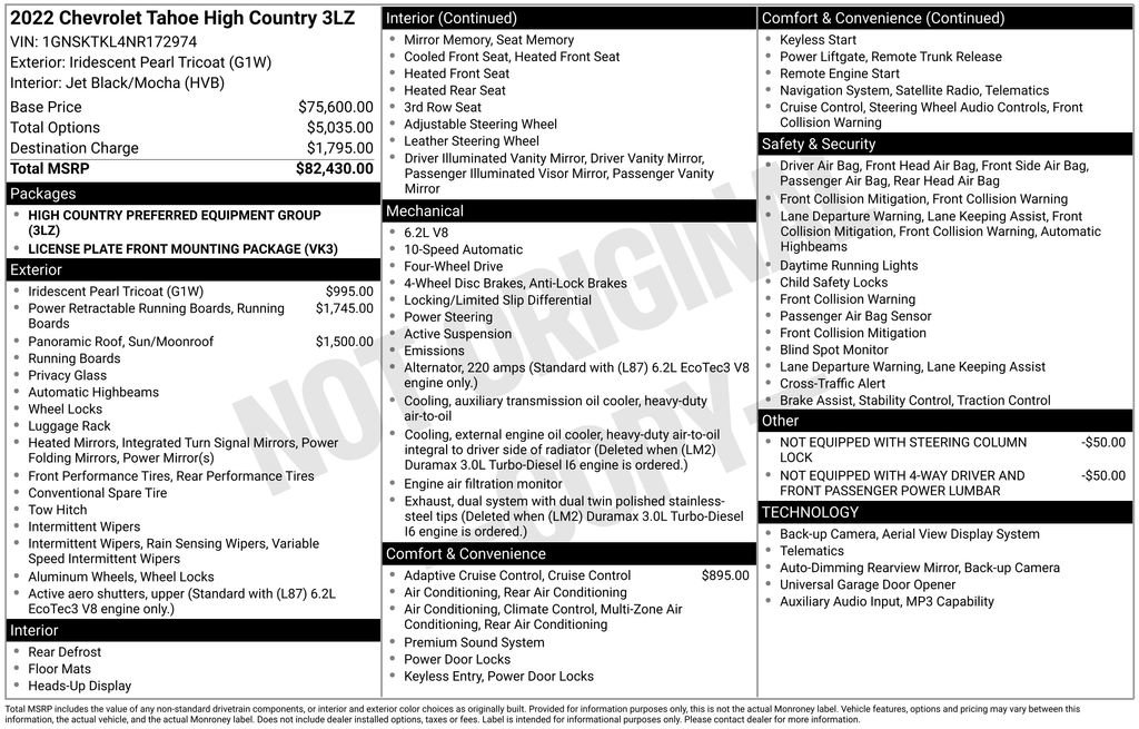 Certified 2022 Chevrolet Tahoe High Country AWD/4WD image 4