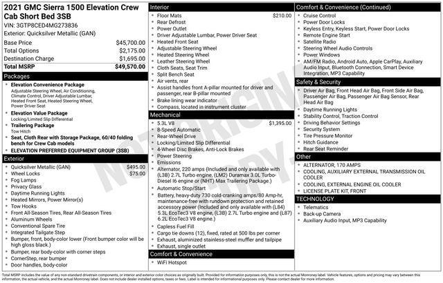 Used 2021 GMC Sierra 1500 Elevation RWD image 24