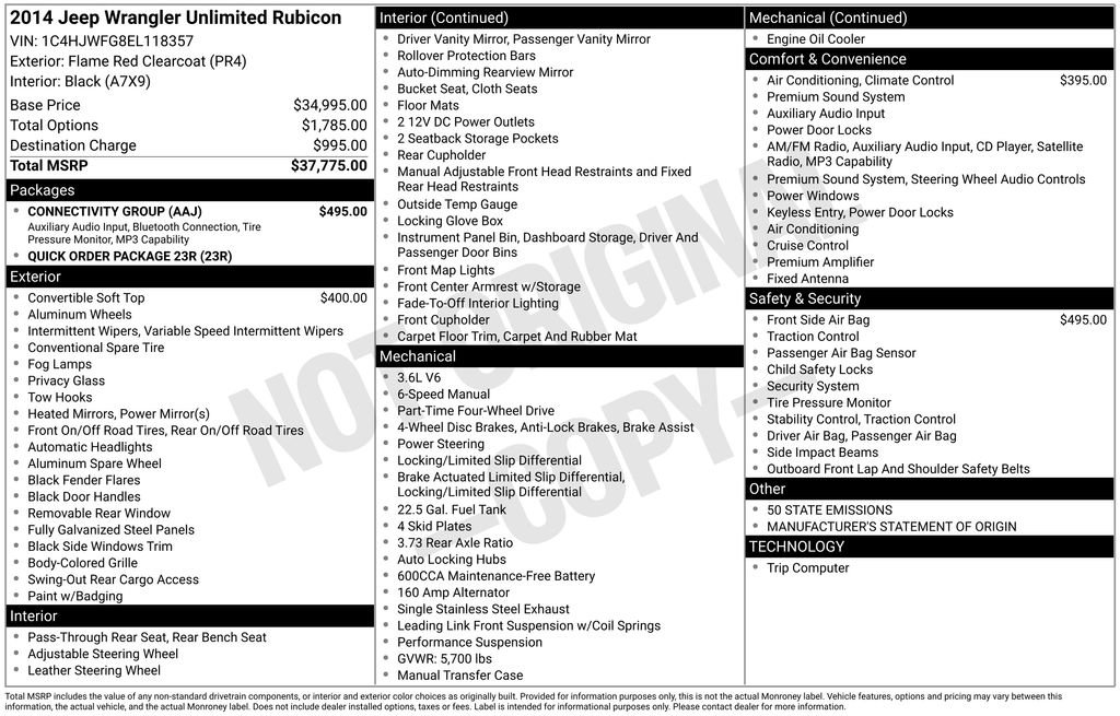 Used 2014 Jeep Wrangler Unlimited Rubicon w/ Connectivity Group image 6