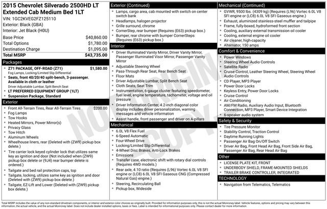 Used 2015 Chevrolet Silverado 2500 LT w/ Z71 Package, Off-Road image 32