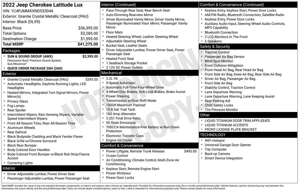 Used 2022 Jeep Cherokee Latitude Lux w/ Sun & Sound Group image 21