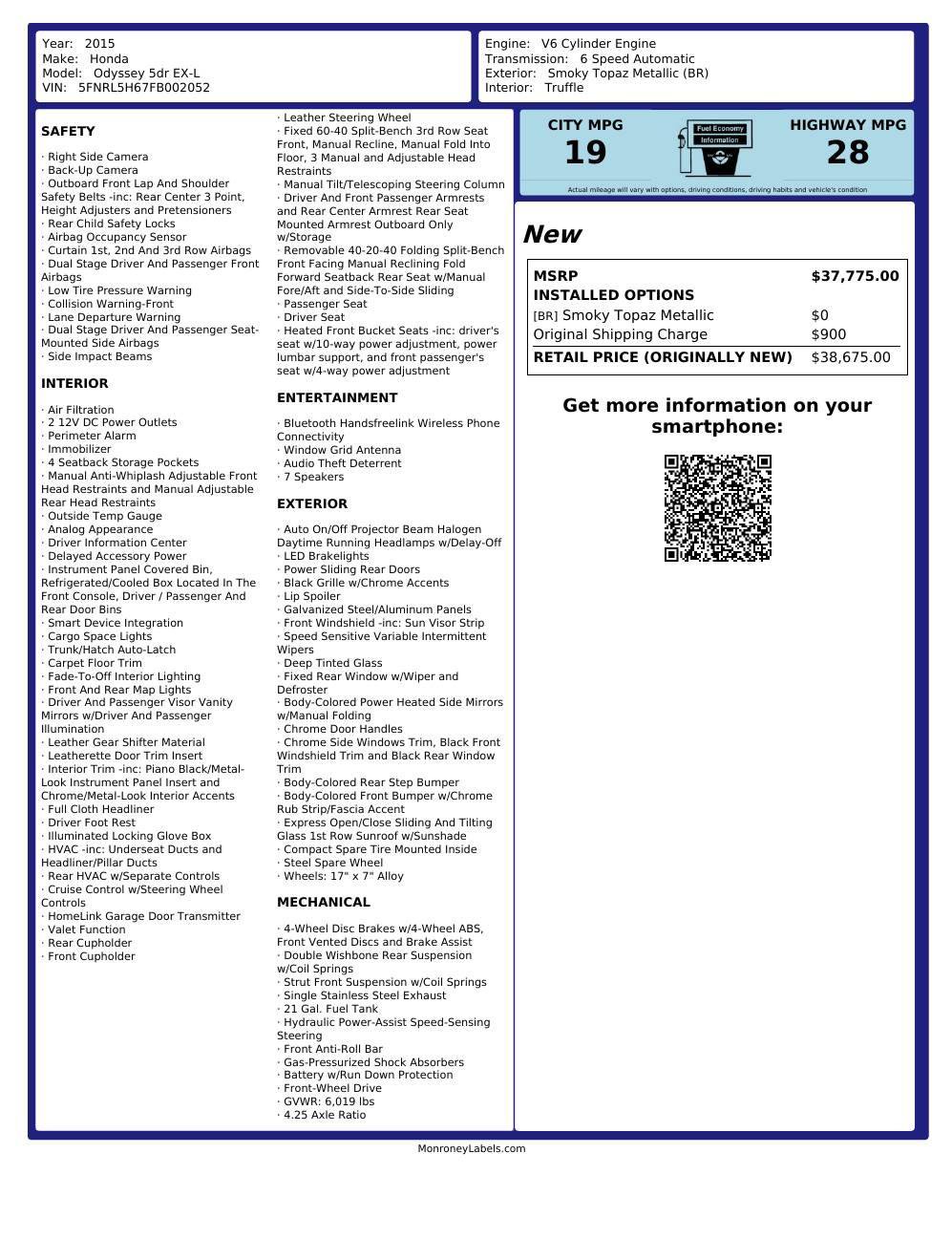 Used 2015 Honda Odyssey EX-L image 35