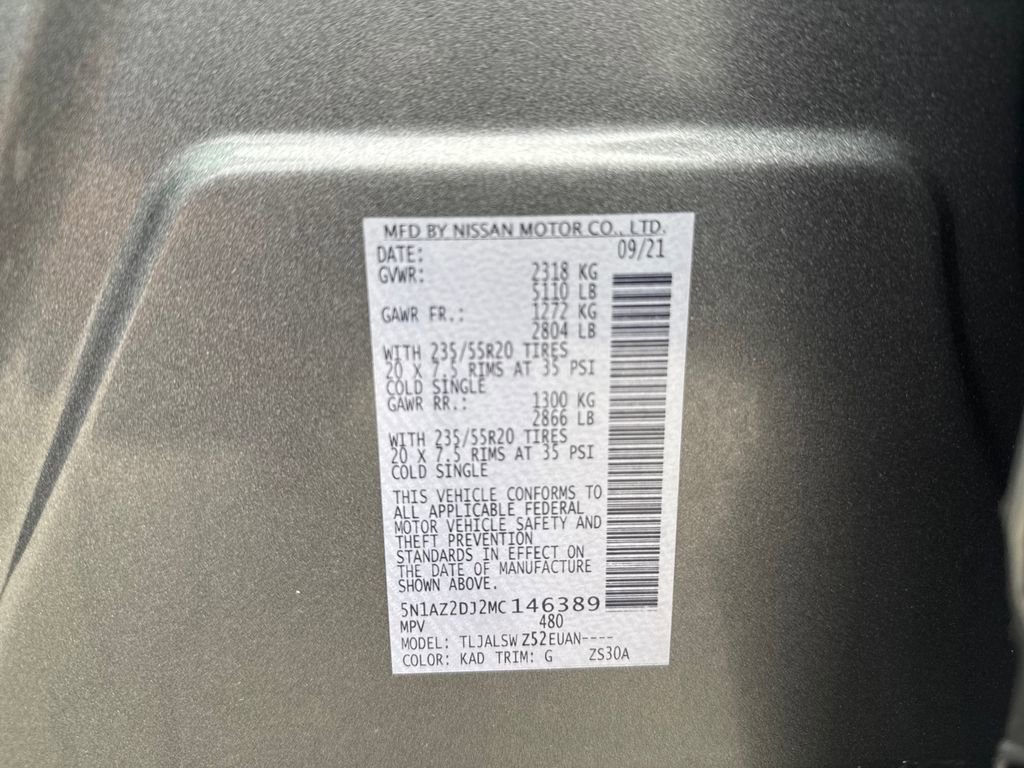 Used 2021 Nissan Murano Platinum w/ Cargo Package image 33