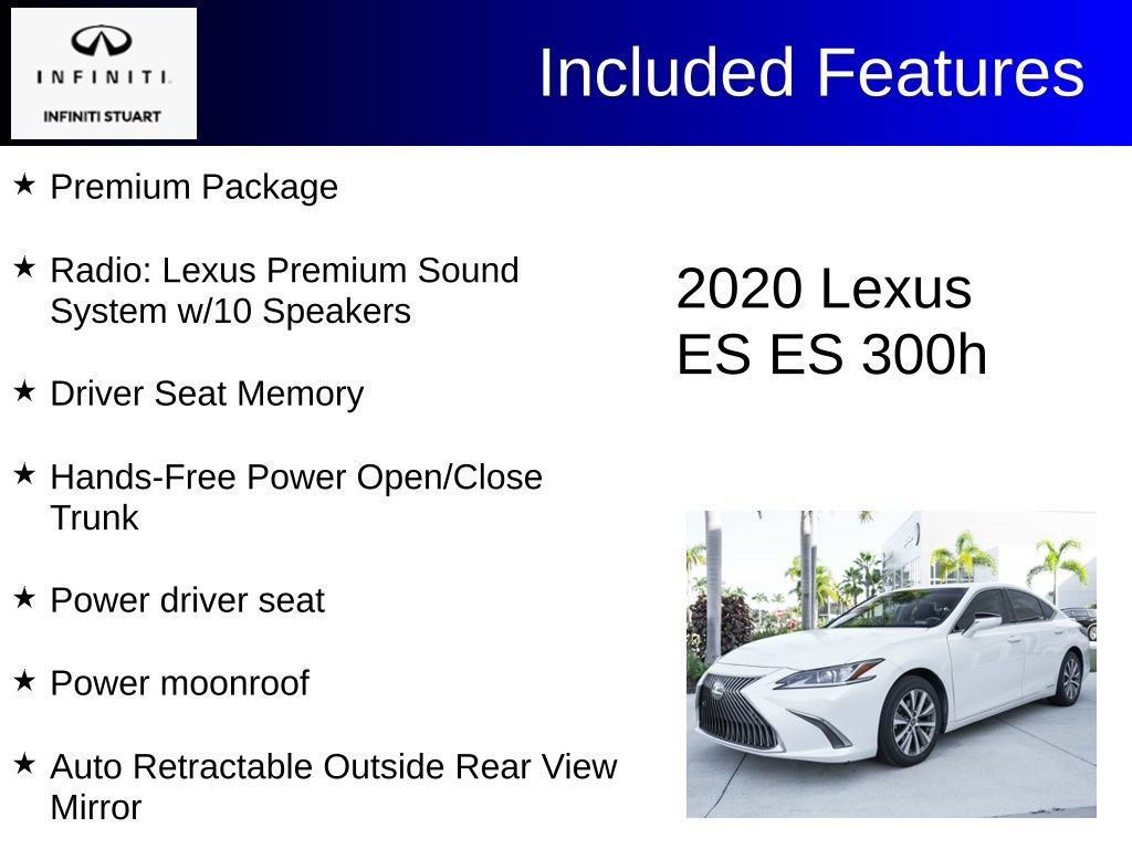 Used 2020 Lexus ES 300h w/ Premium Package FWD image 3