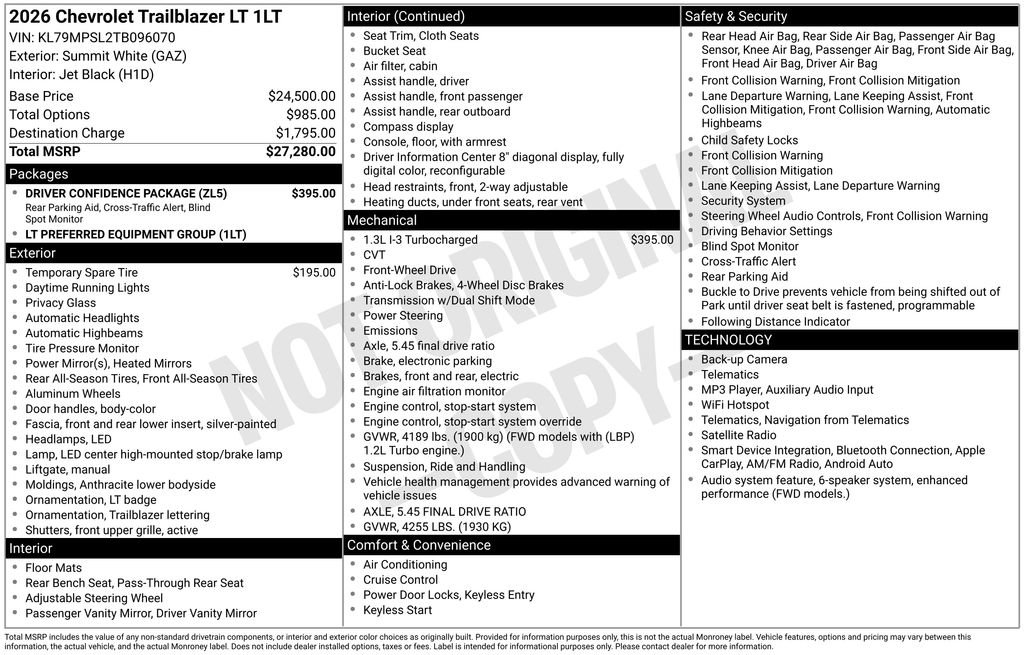 Certified 2026 Chevrolet TrailBlazer LT w/ Driver Confidence Package FWD image 41