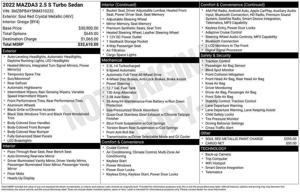 Used 2022 MAZDA MAZDA3 s image 36