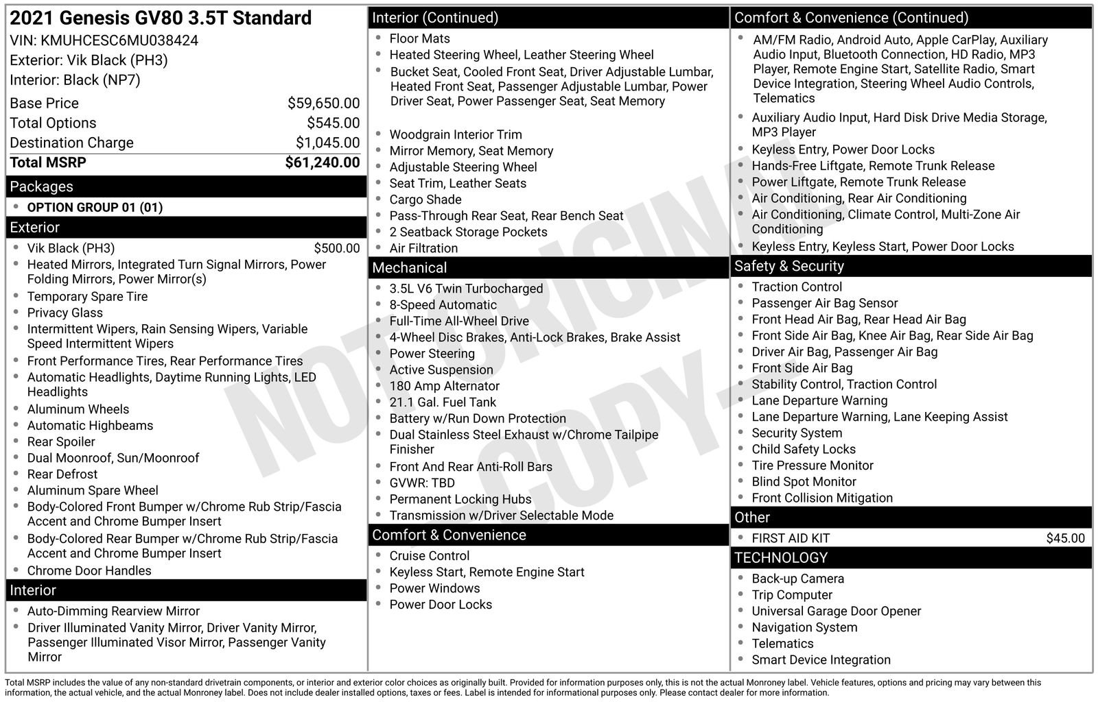 Used 2021 Genesis GV80 3.5T image 37