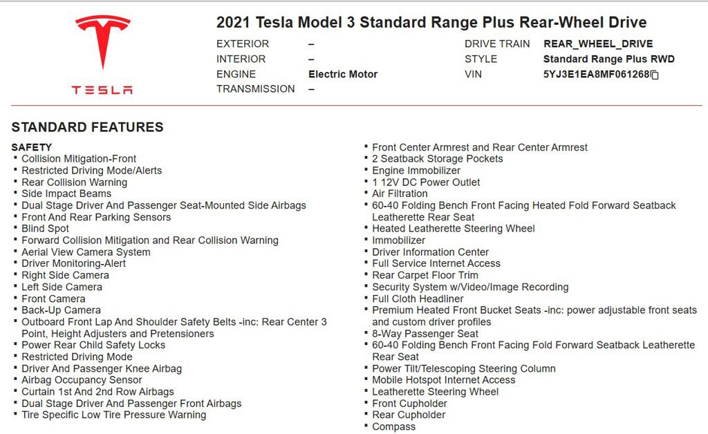 Used 2021 Tesla Model 3 Standard Range Plus RWD image 18