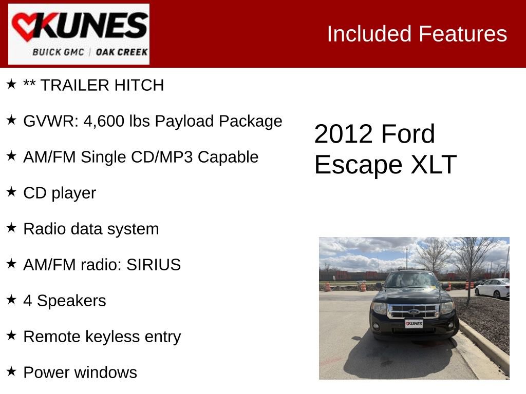 Used 2012 Ford Escape XLT w/ Class II Trailer Towing Pkg image 2