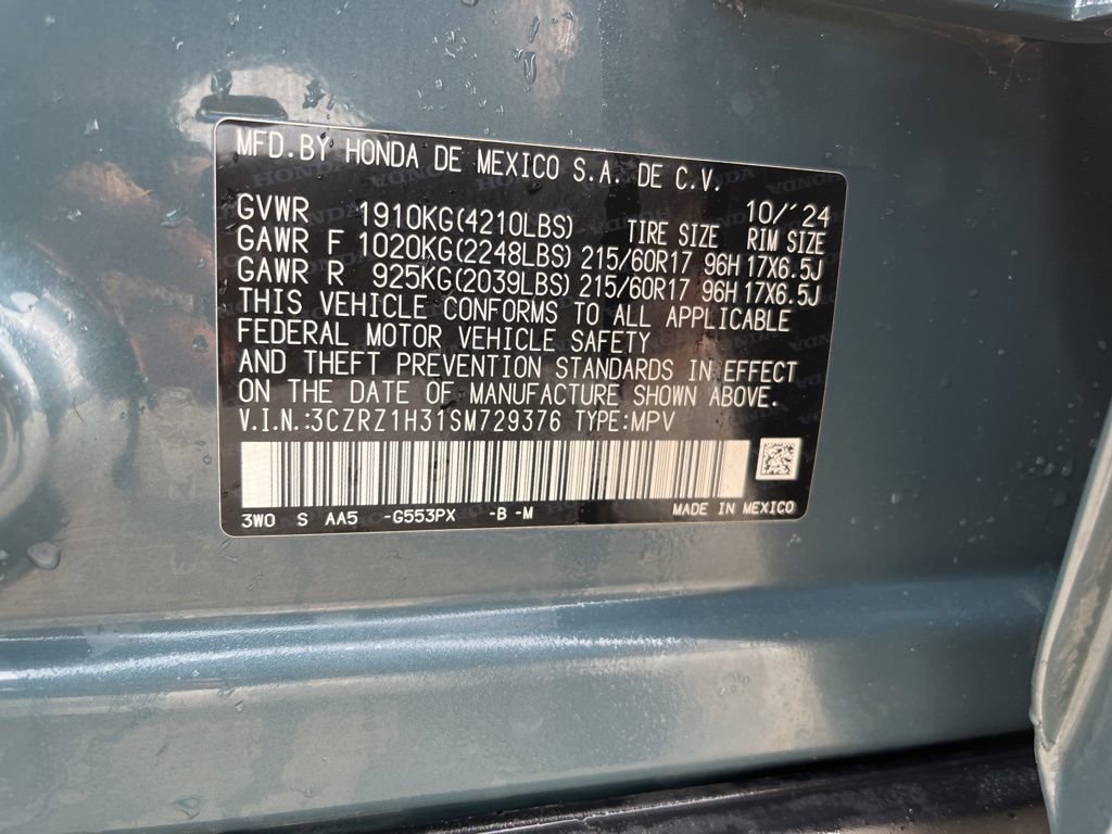 Certified 2025 Honda HR-V LX image 10