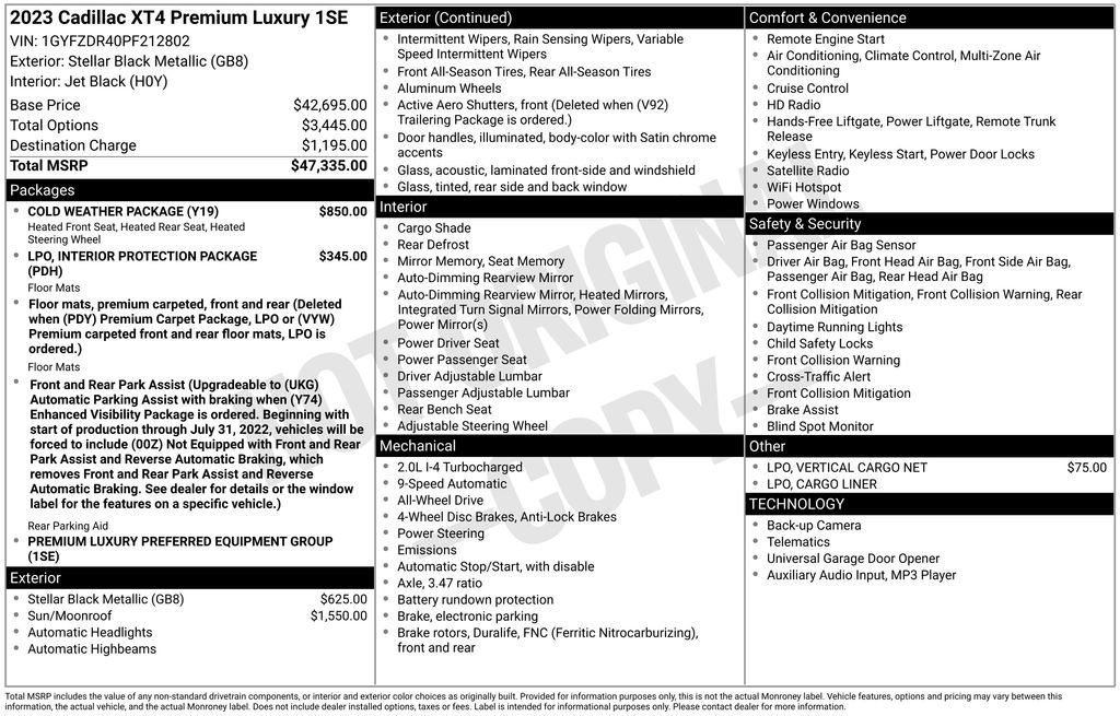 Used 2023 Cadillac XT4 Premium Luxury w/ Cold Weather Package image 4