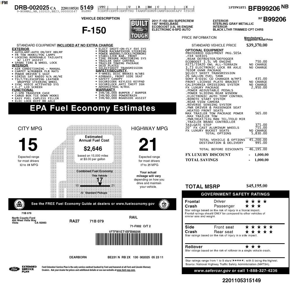 Used 2011 Ford F150 FX4 w/ FX Luxury Pkg AWD/4WD image 2