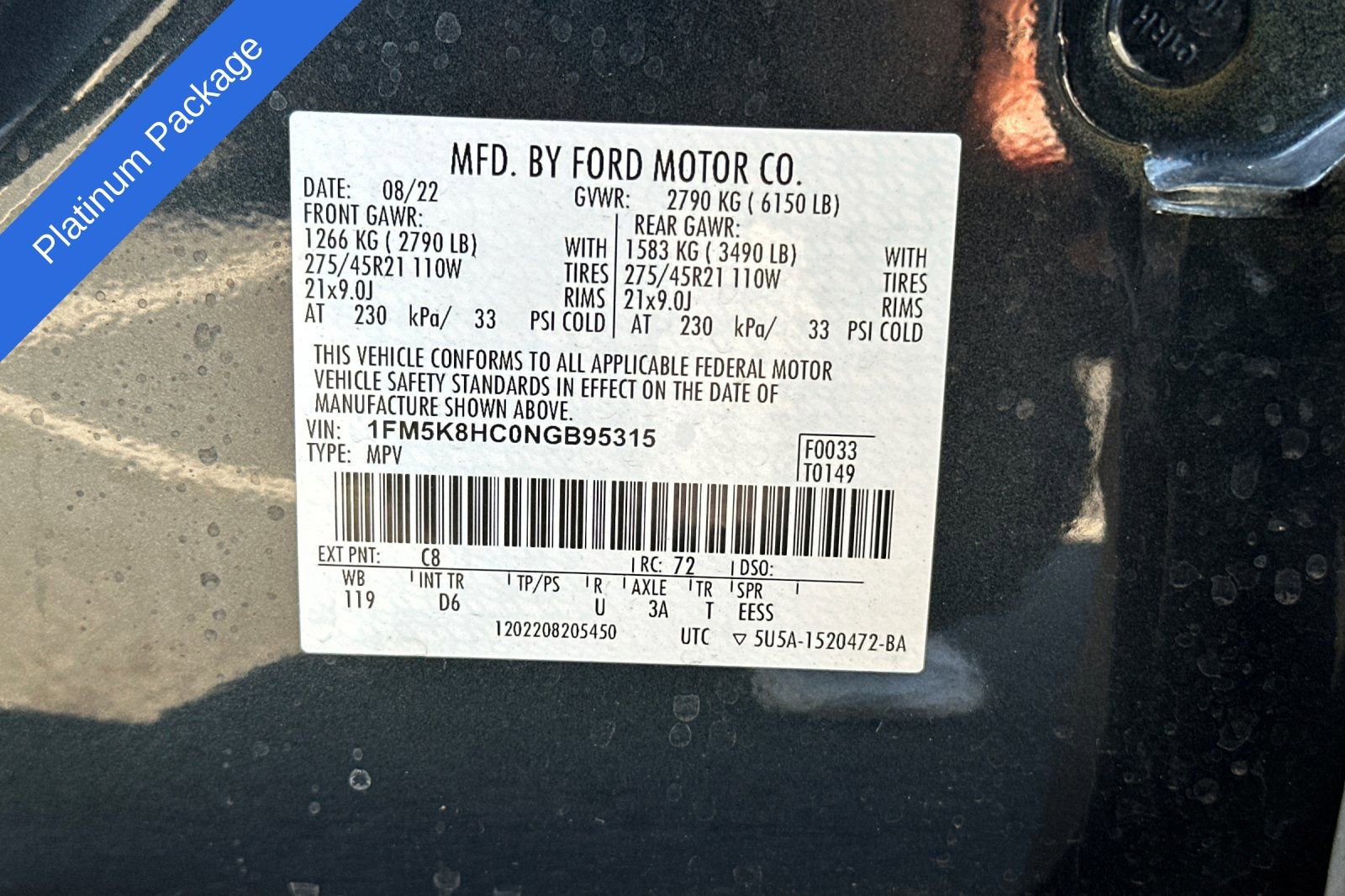 Certified 2022 Ford Explorer Platinum w/ Equipment Group 601A image 28