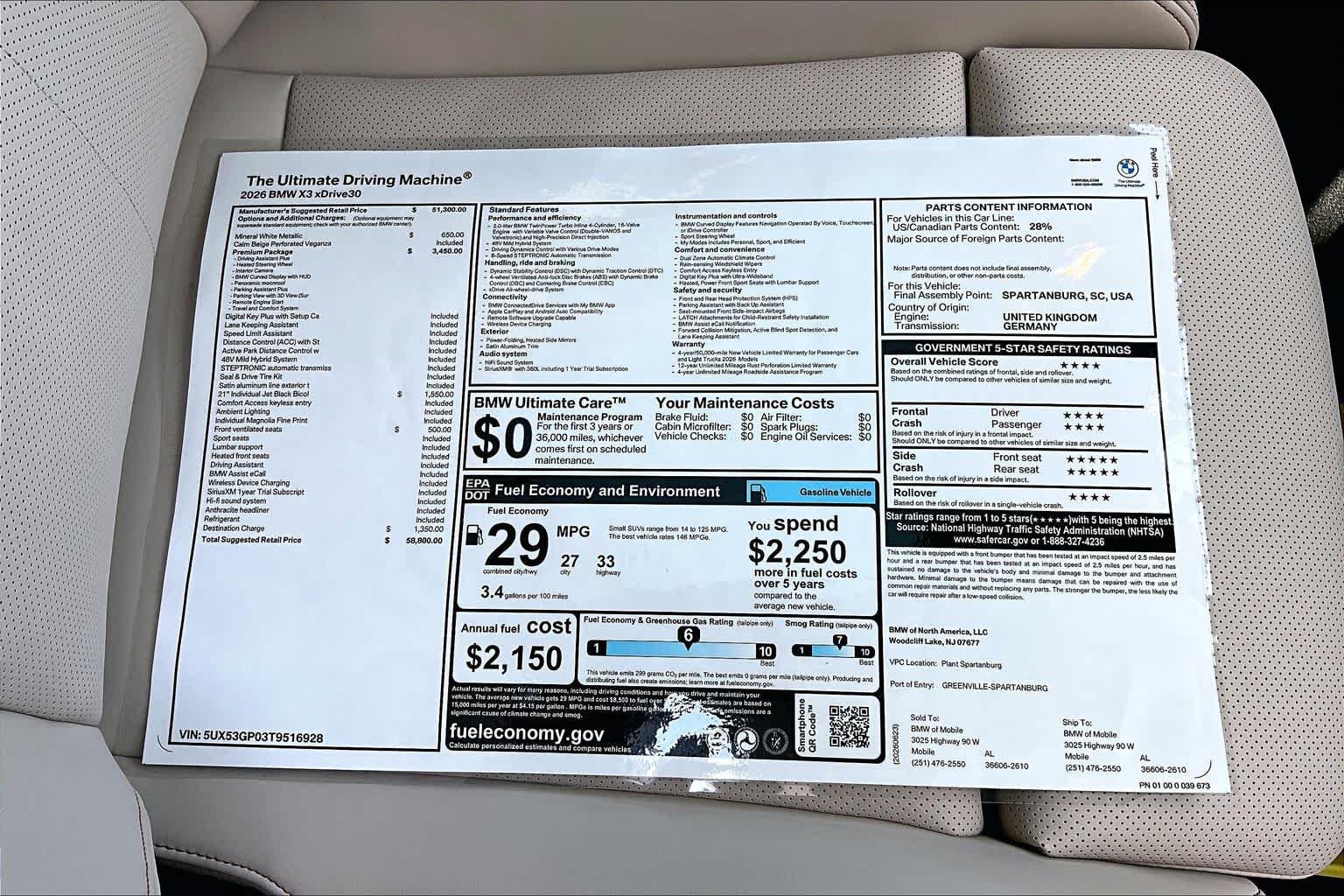 New 2026 BMW X3 xDrive30i w/ Premium Package AWD/4WD image 19