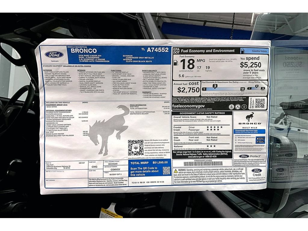 New 2026 Ford Bronco 2-Door AWD/4WD image 17