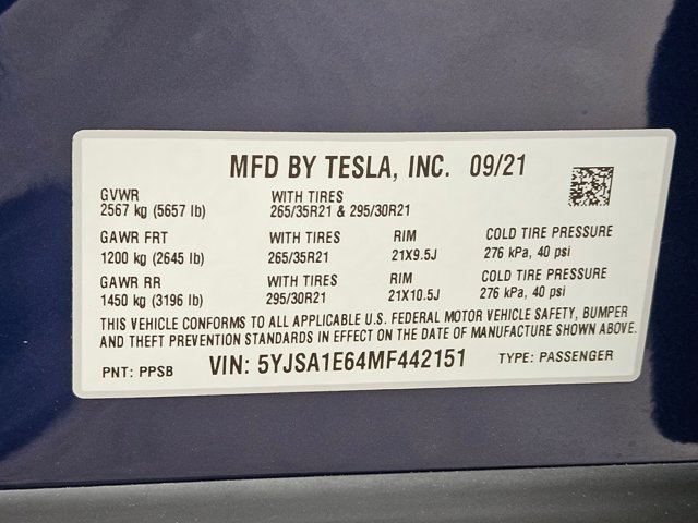 Used 2021 Tesla Model S Plaid AWD/4WD image 25