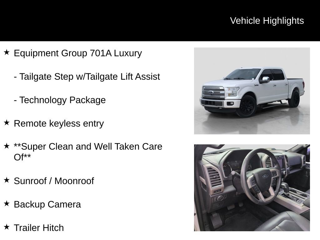 Used 2015 Ford F150 Platinum w/ Equipment Group 701A Luxury image 11