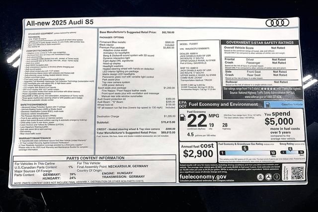 New 2025 Audi S5 Premium Plus AWD/4WD image 14