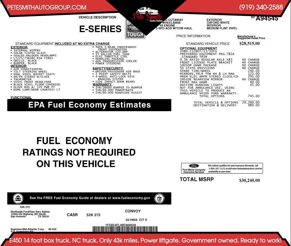 Used 2011 Ford E-450 and Econoline 450 Super Duty RWD image 40