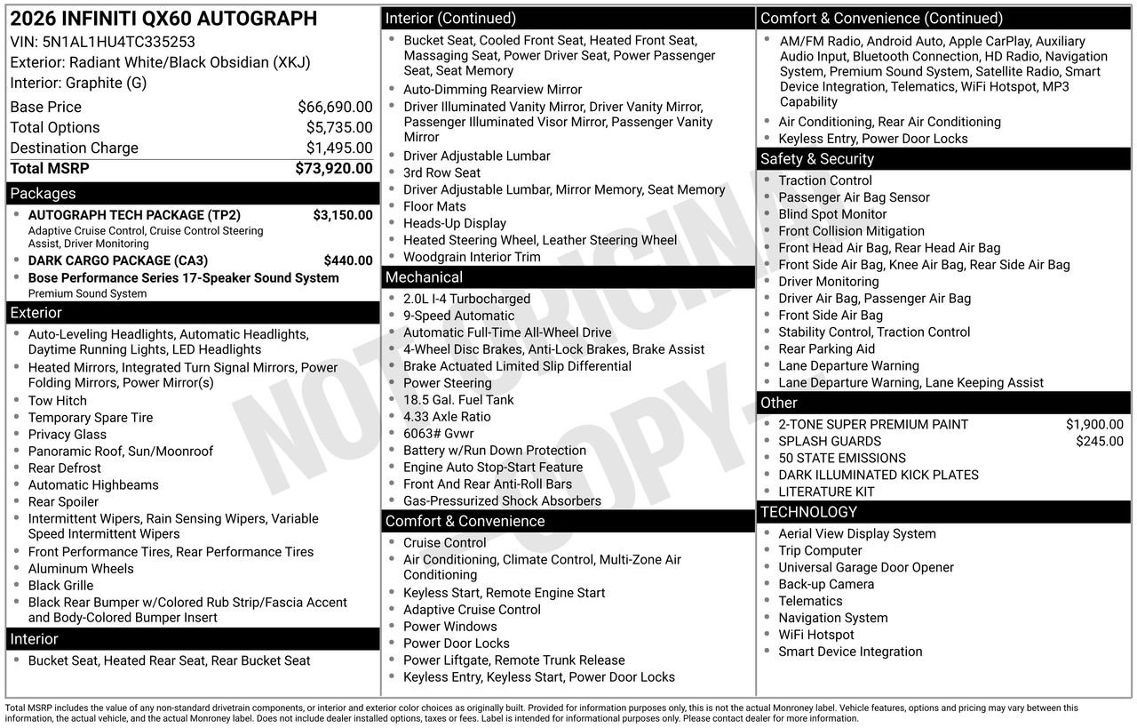 Certified 2026 INFINITI QX60 Autograph w/ Autograph Tech Package image 34