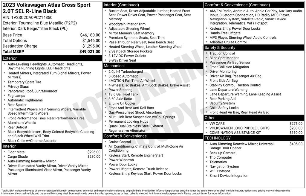 Certified 2023 Volkswagen Atlas Cross Sport SEL R-Line AWD/4WD image 38